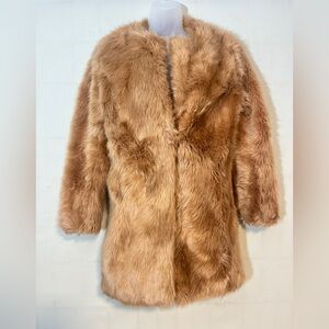 ASOS longline faux fur teddy bear coat sz 2
